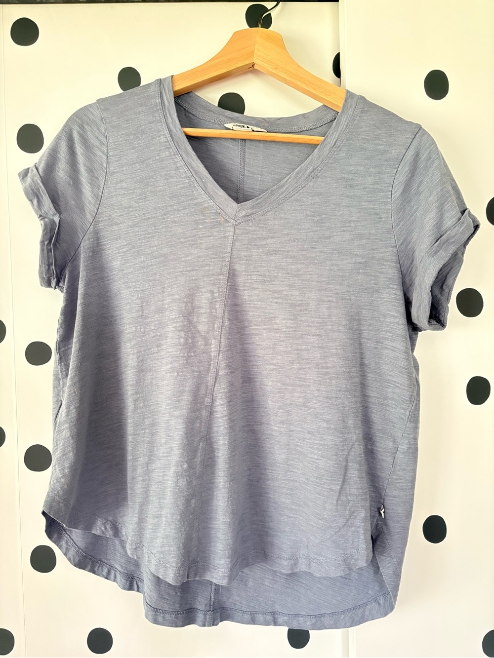 Relaxed V-Neck Women's Top - Blue